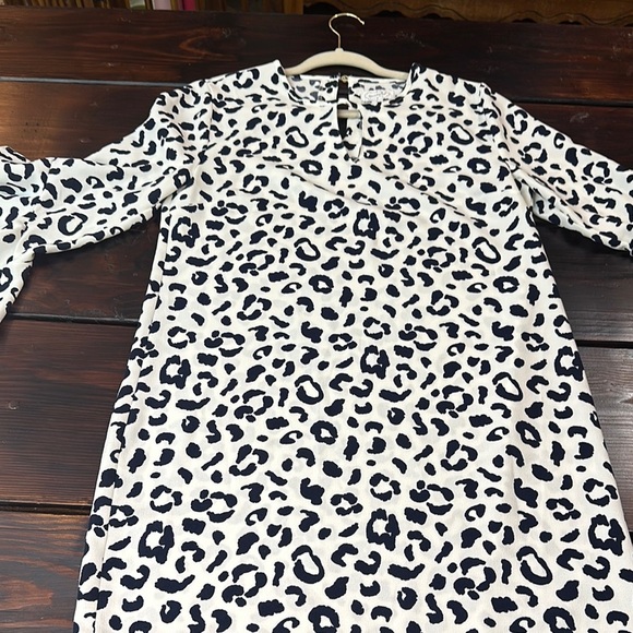 Mud Pie Black and White Leopard Long Sleeve Dress - Picture 3 of 7